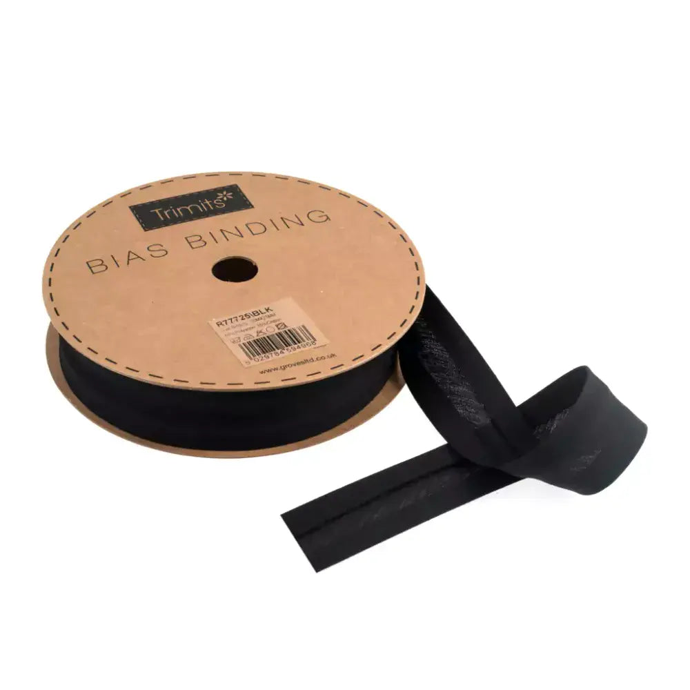 Black Polycotton Bias Binding