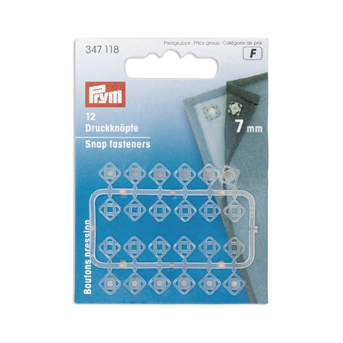 Prym Snap fasteners - square - 7mm - transparent