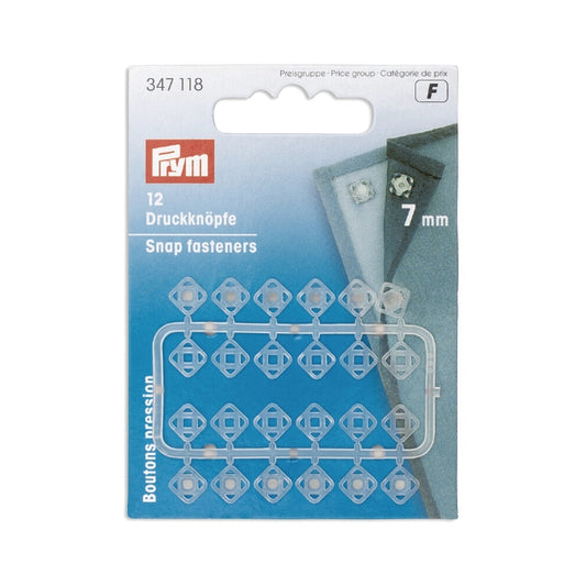 Prym Snap fasteners - square - 7mm - transparent