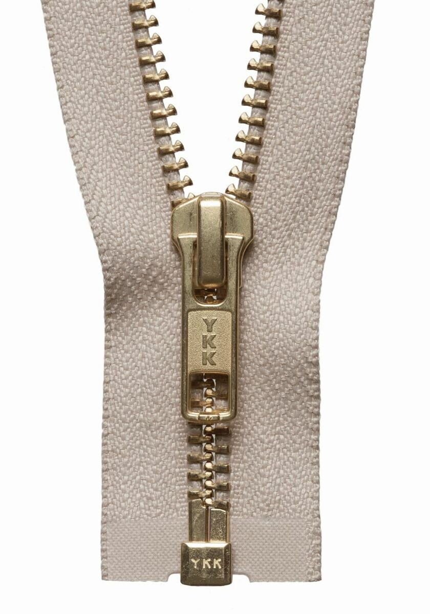 Beige Metal YKK Zip