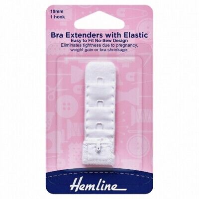 Hemline Bra Extender White 1 Hook
