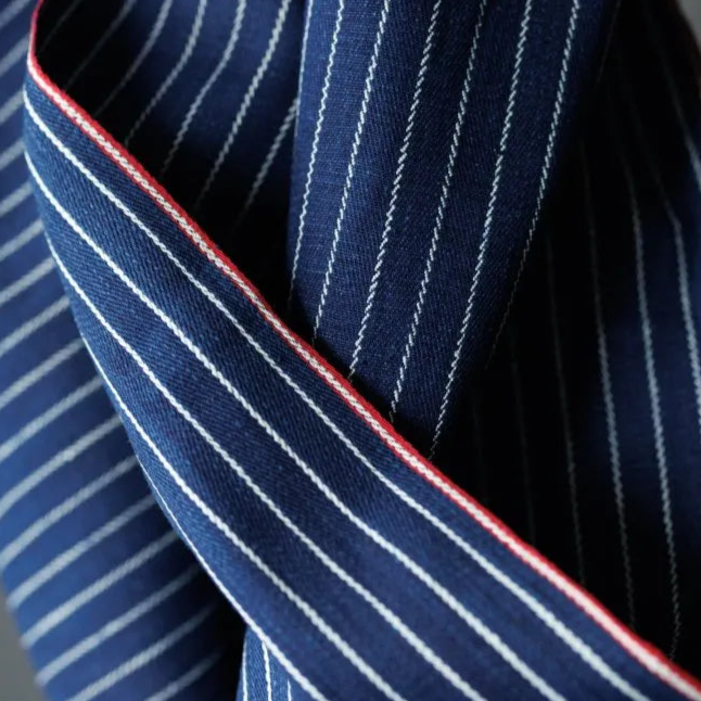 Merchant & Mills - Indian cotton Twill - Indigo Pinstripe M1