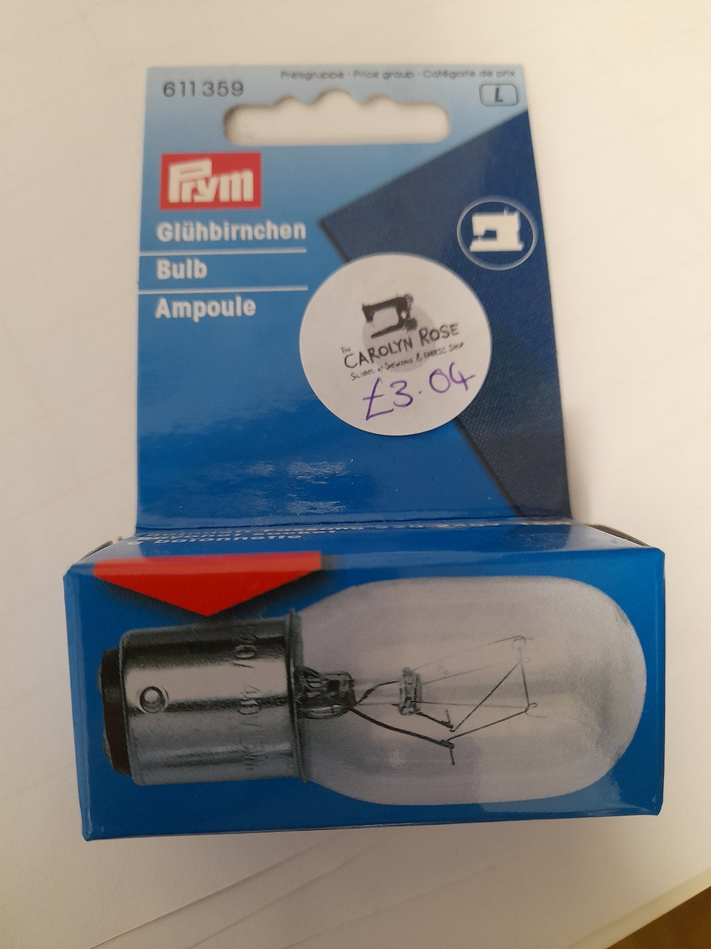 Prym Spare Bulb - Sewing Machine - 15W - bayonet