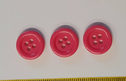 Bonfanti - 4 hole Bright Pink Buttons