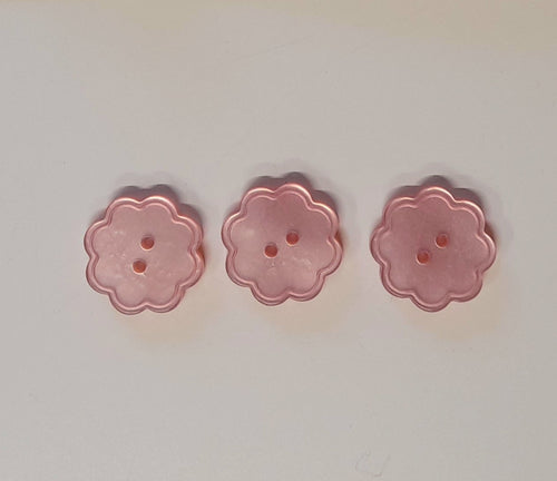 Bonfanti 14019 Pink Flower buttons 15mm