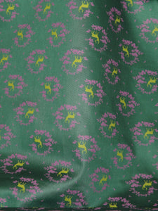 Green and Purple Stag Print, Romantico - Cotton Sateen