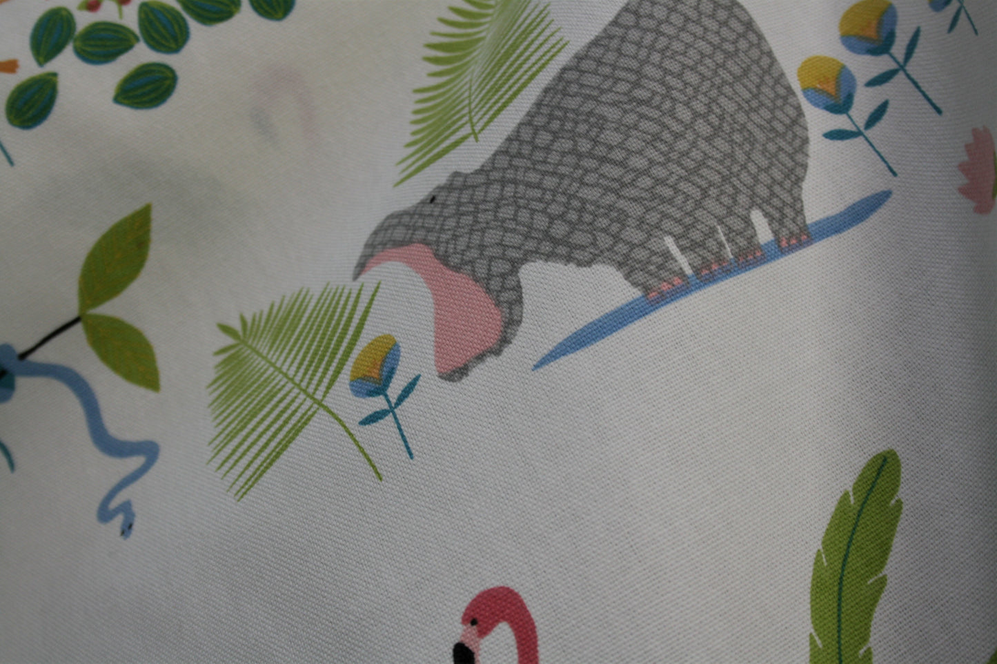 Tropicana Jungle Animals (white/multi) - Soft Furnishing Cotton