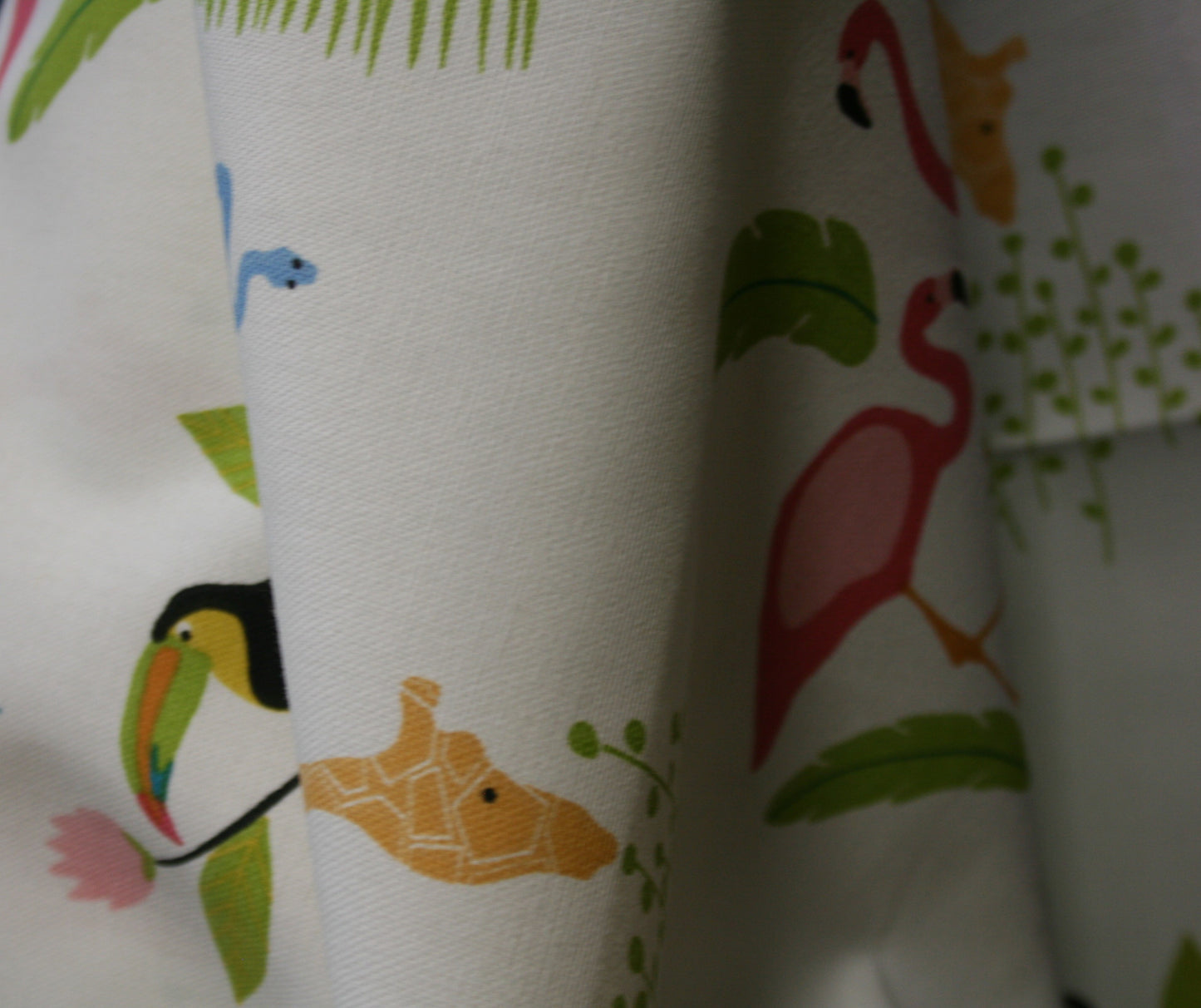 Tropicana Jungle Animals (white/multi) - Soft Furnishing Cotton