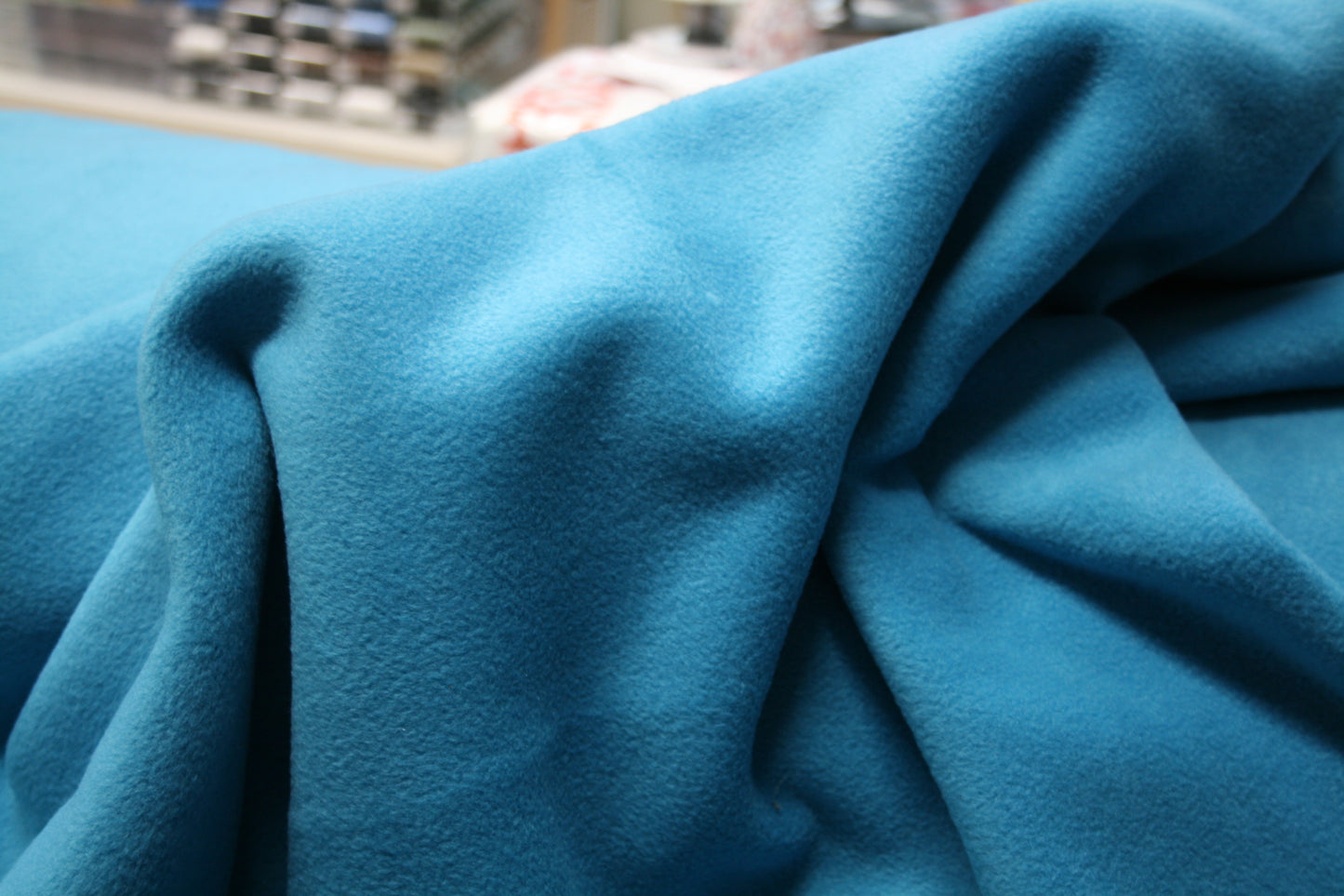 Solid turquoise anti static fleece