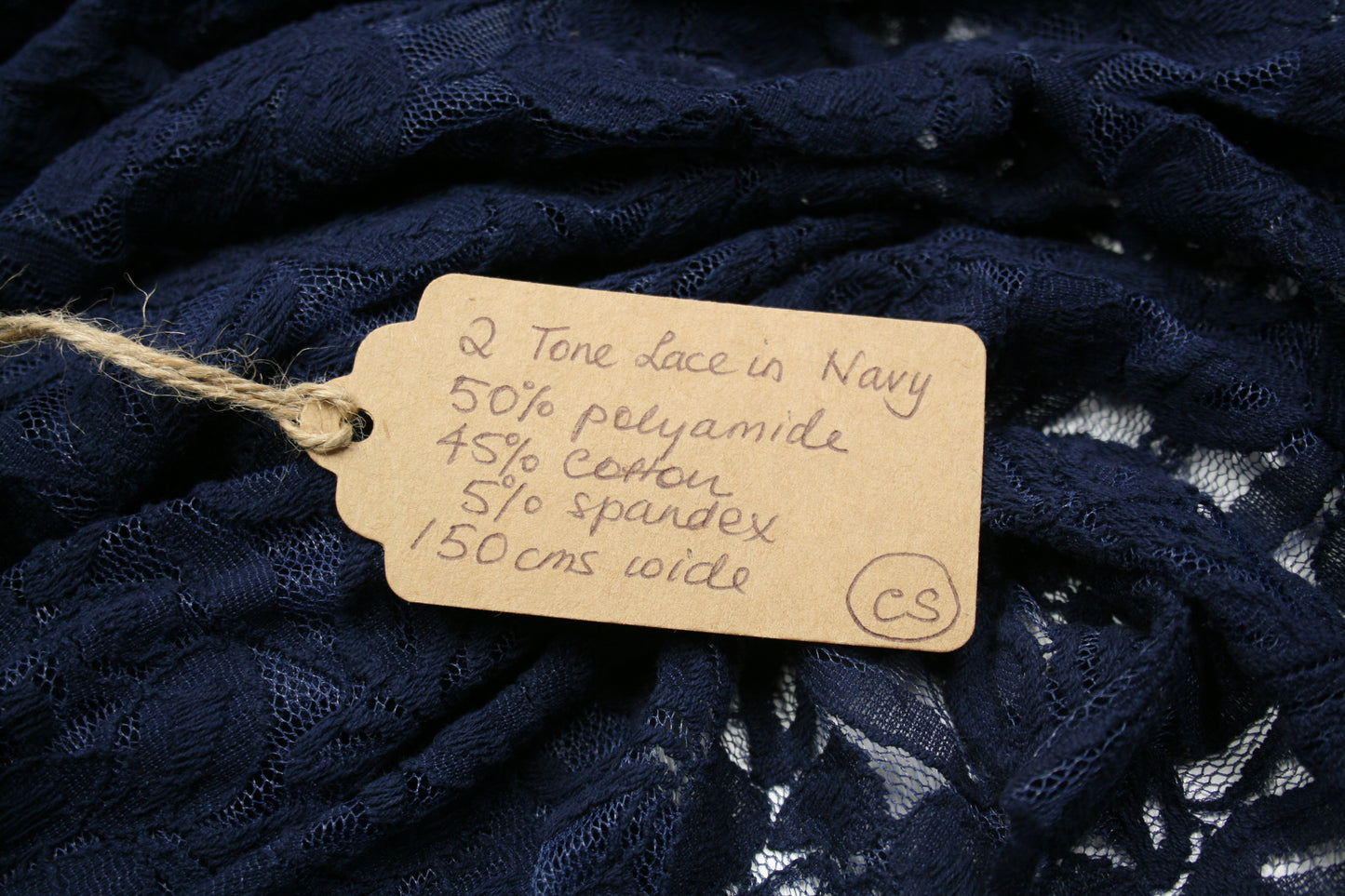 Two Tone Navy Lace - Cotton/Nylon Mix G18