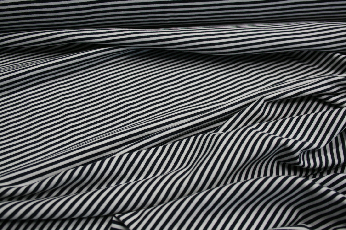 Navy and White Stripe - Cotton Jersey G02