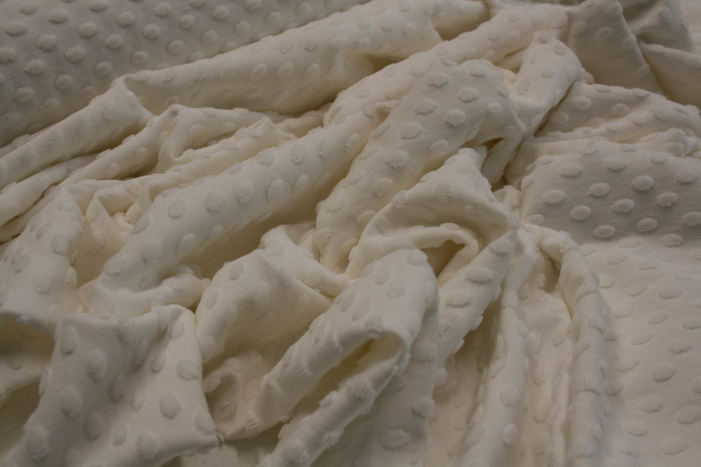 Velvet Dobby Ecru Polycotton stretch