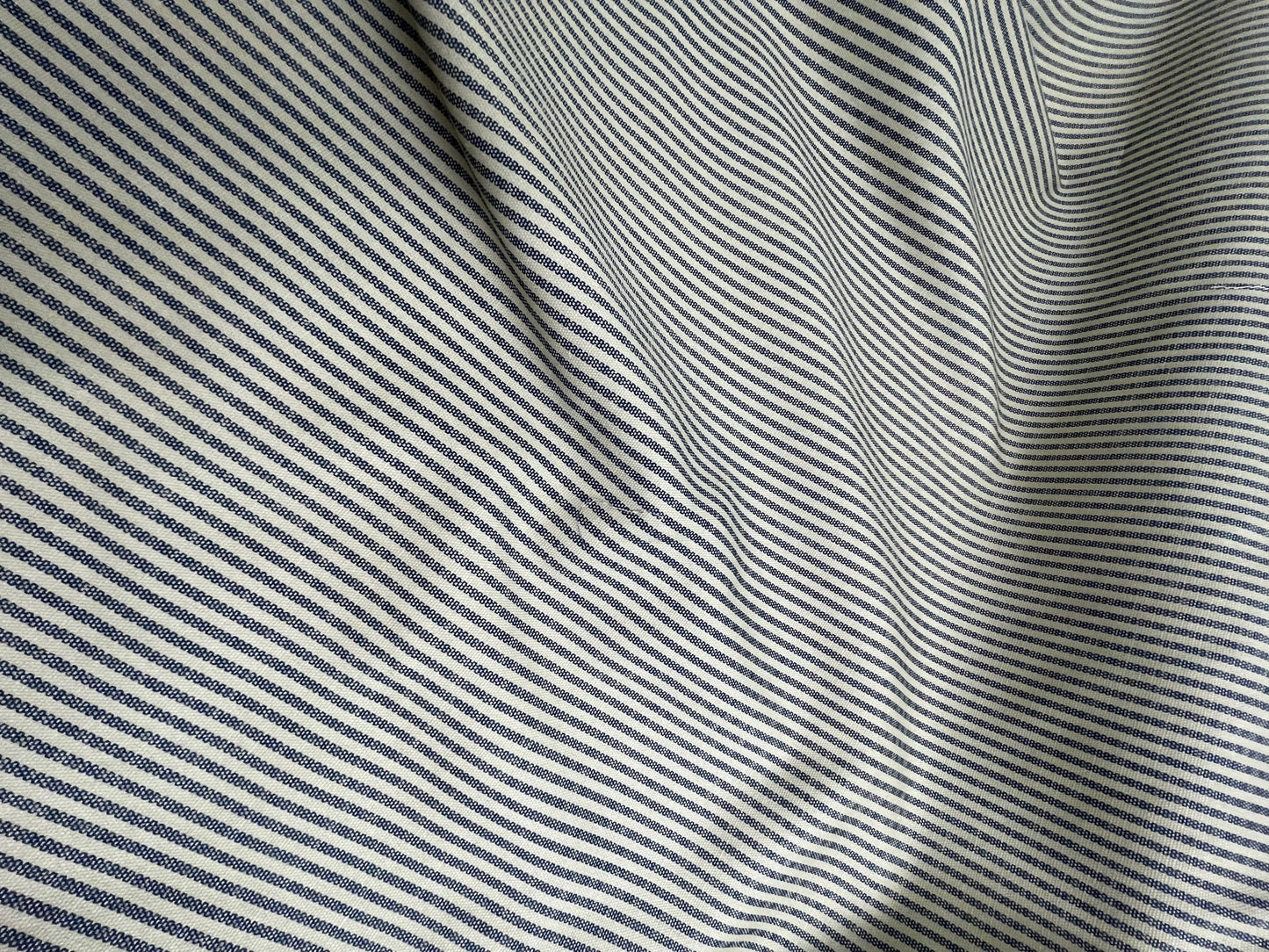 Navy Blue and Beige Timeless Stripe - Cotton Duck