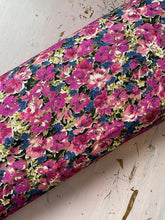 Magenta Floral Print - Viscose Crepe Jersey