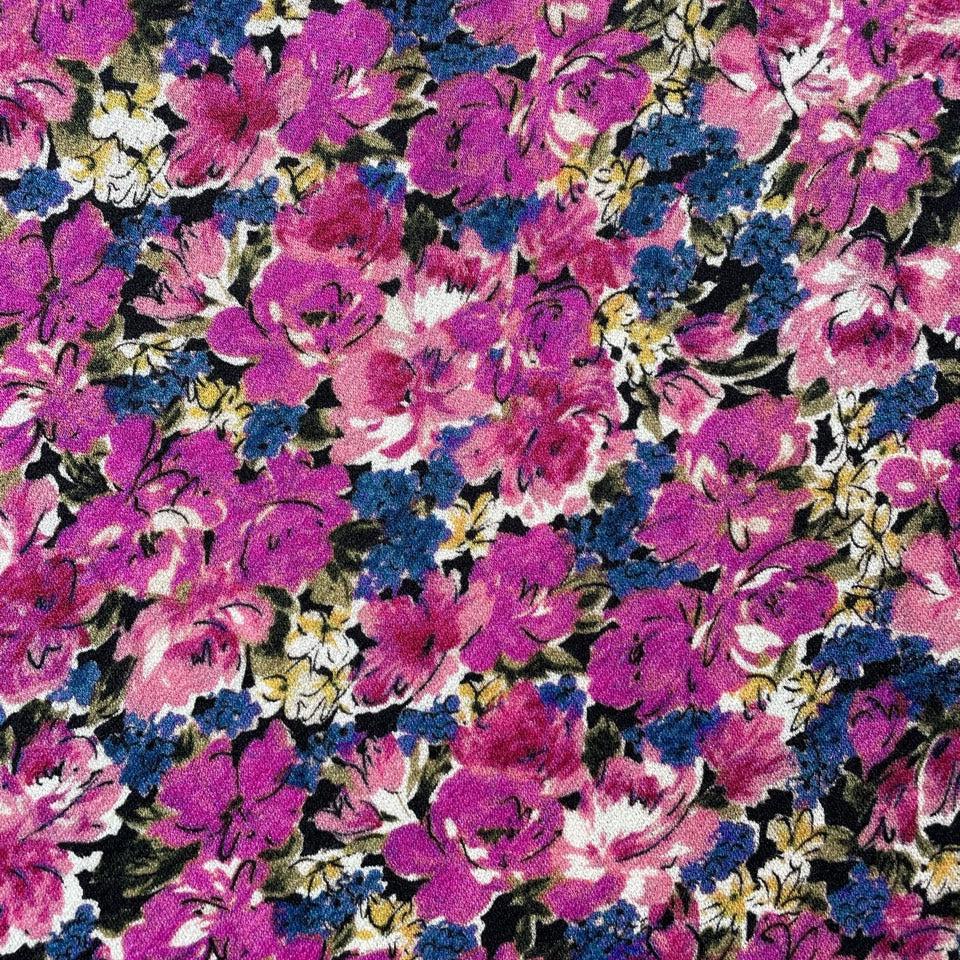 Magenta Floral Viscose Crepe Jersey Lady McElroy