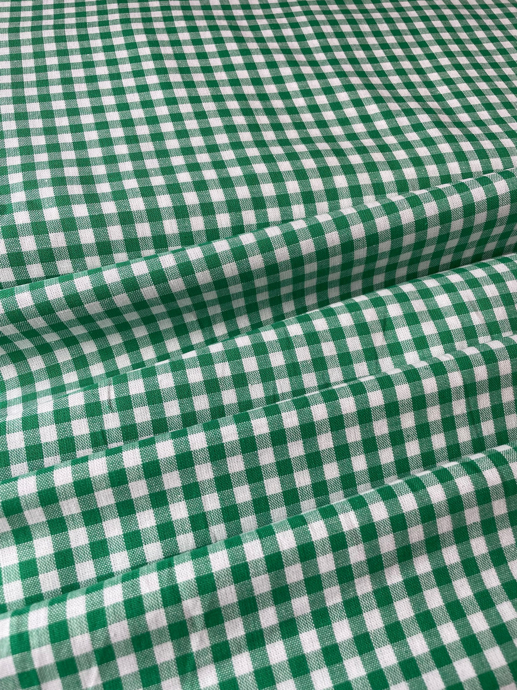 Emerald green and white gingham