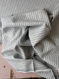 Grey Yarn Dyed Wide Strip Linen Cotton