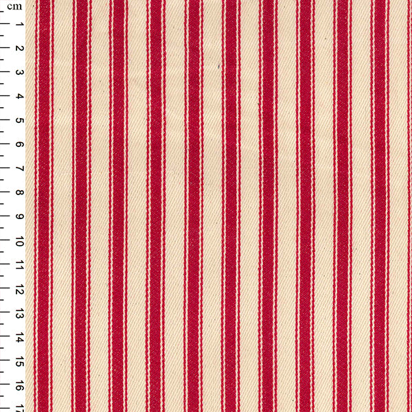 Ticking - Cotton Yard Dyed - Red