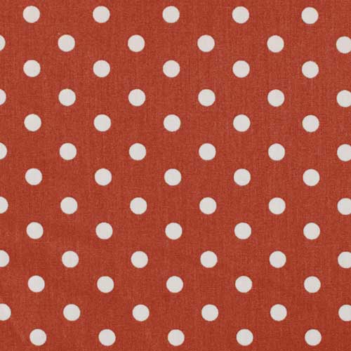 Terracotta and white dot cotton poplin