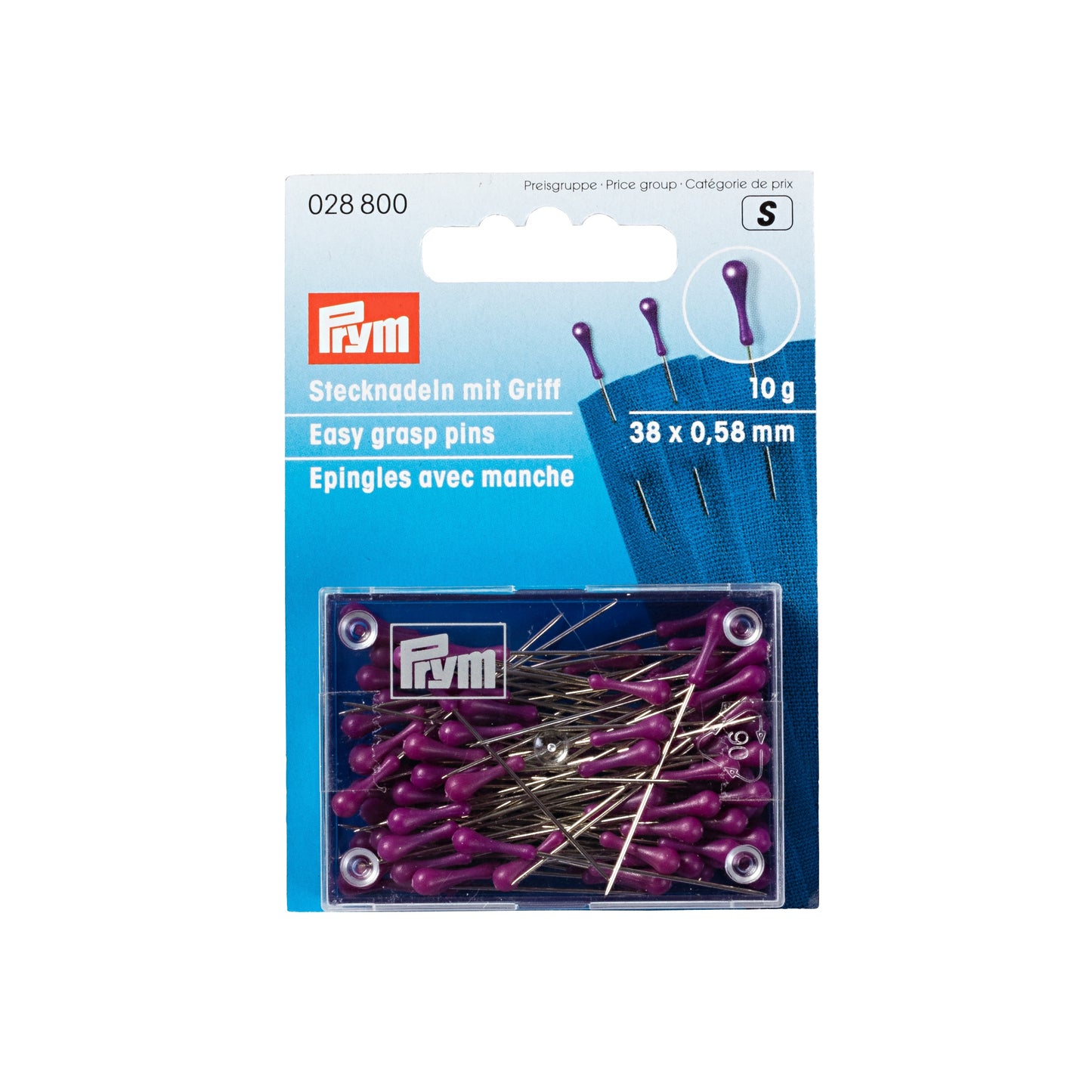 Prym Easy Grasp Pins - Purple