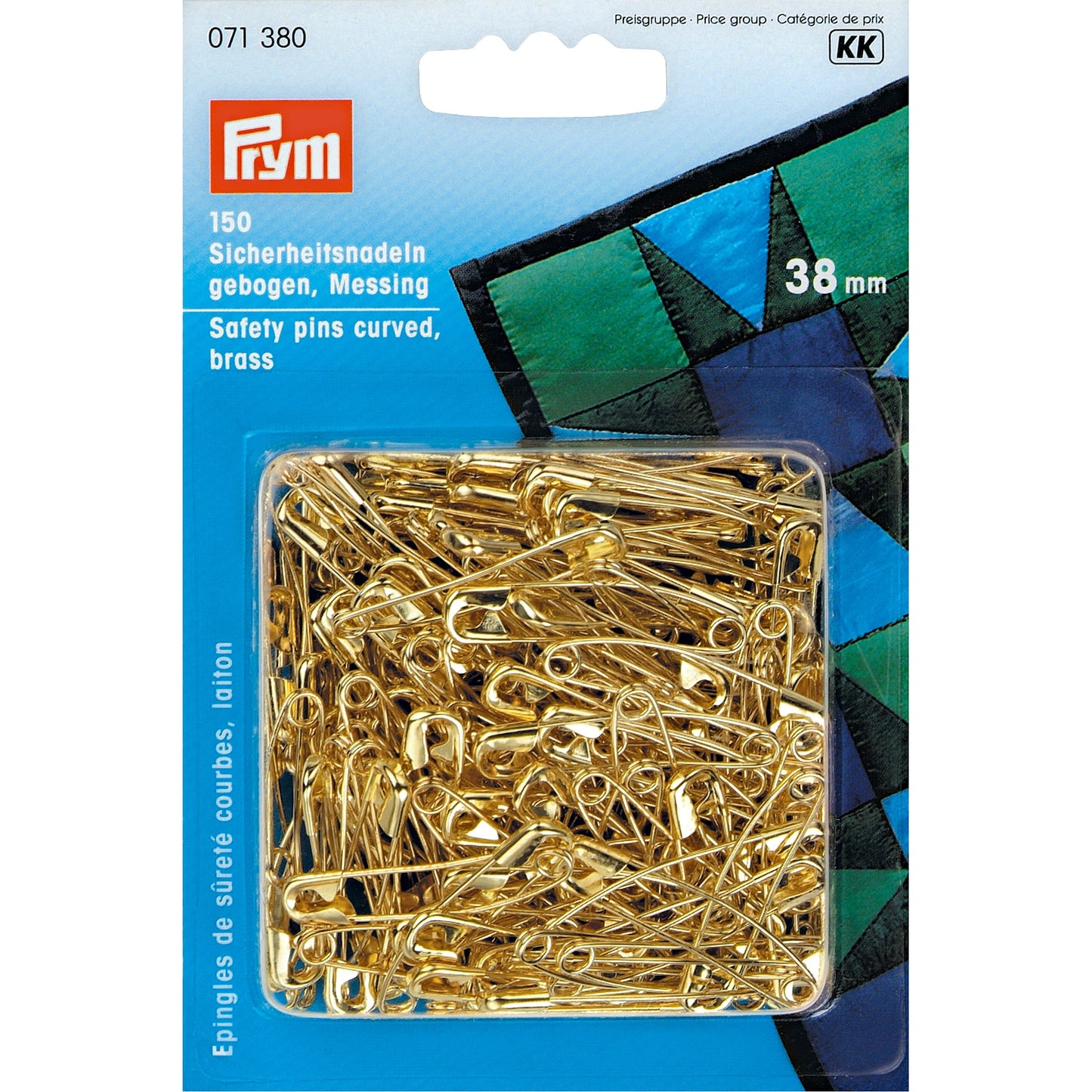 Prym 38mm Safety Pins Curved Brass