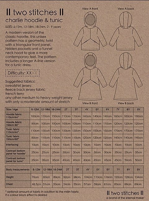 charlie hoodie & tunic - two stitches