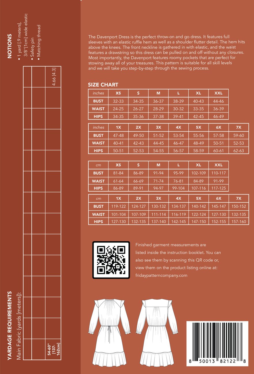 Friday Pattern Company -The Davenport Dress Pattern