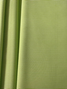 Lime Green and White Stripe - Cotton Poplin