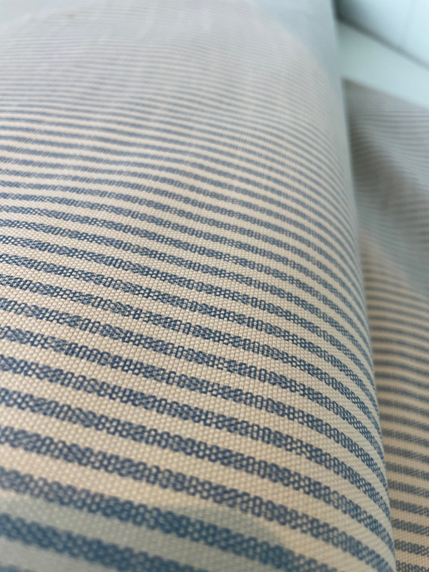 Sky Blue and Cream Timeless Stripe Cotton Duck