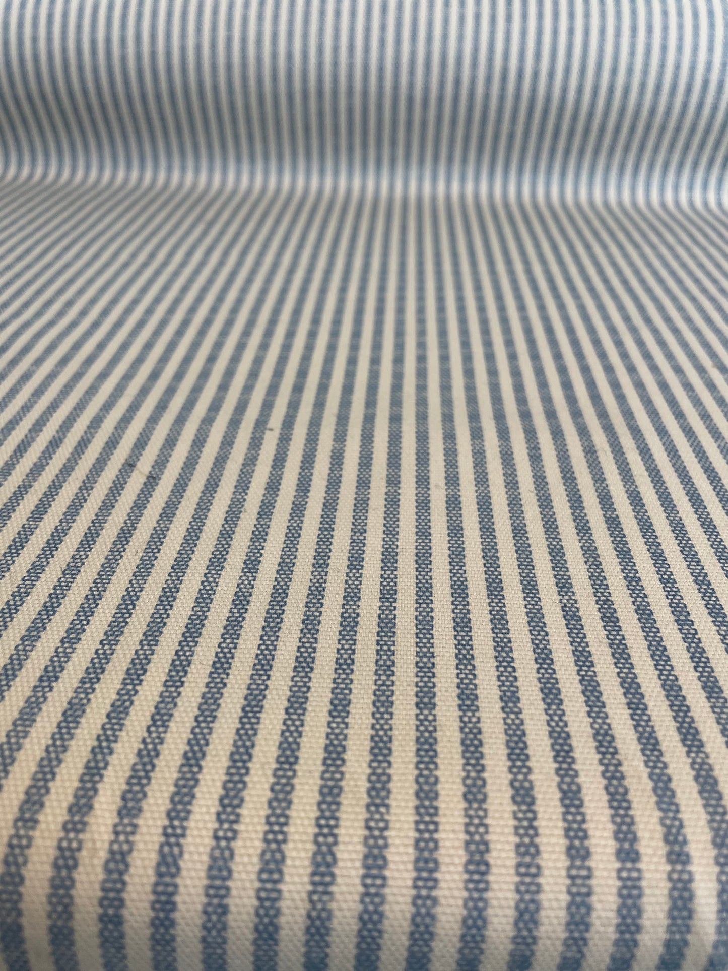 Sky Blue and Cream Timeless Stripe - Cotton Duck