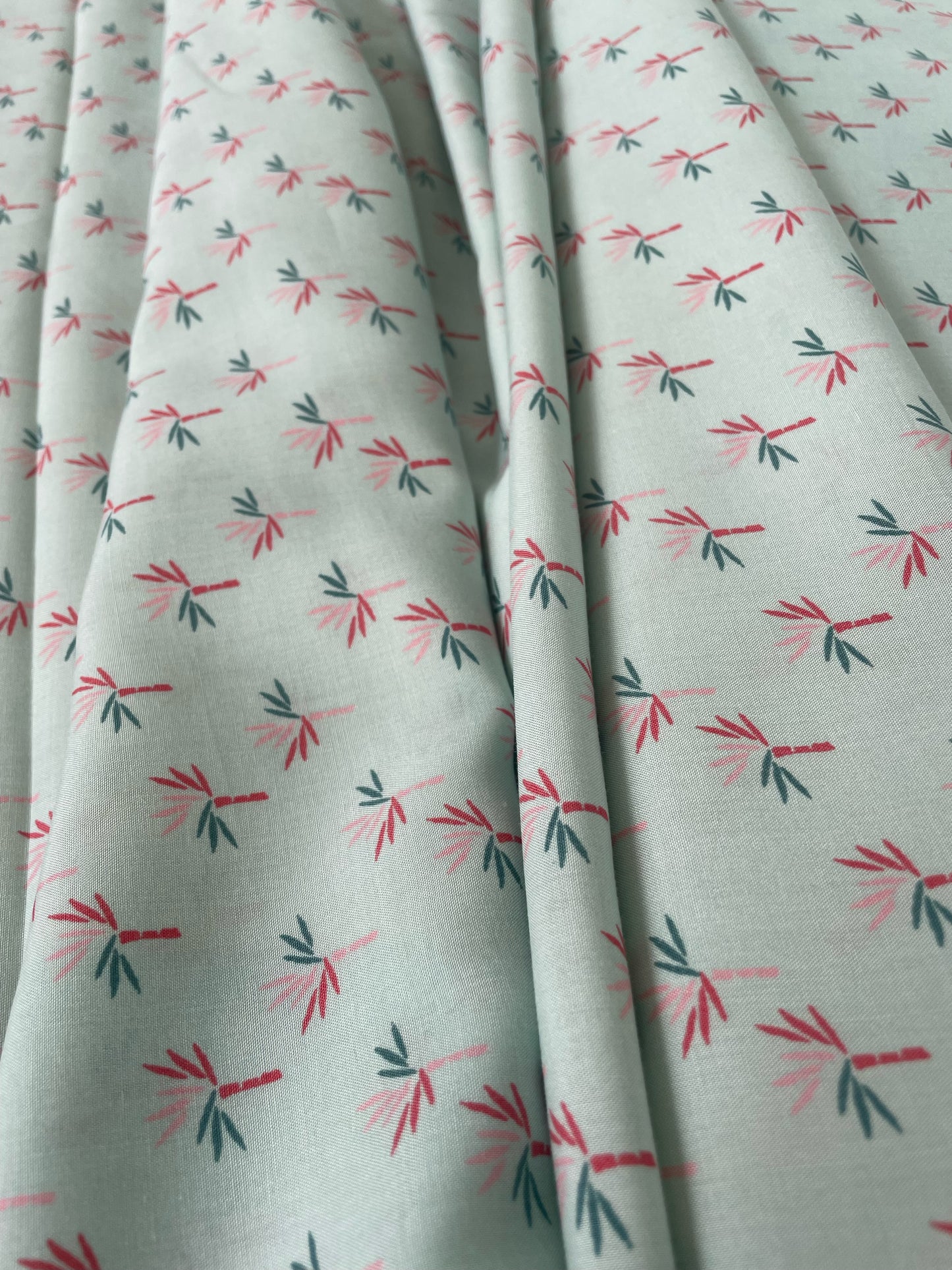 Palm Tree Print, Mint Green and Pink - Viscose