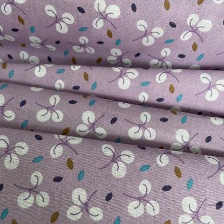 Lilac Leaves Cotton Poplin