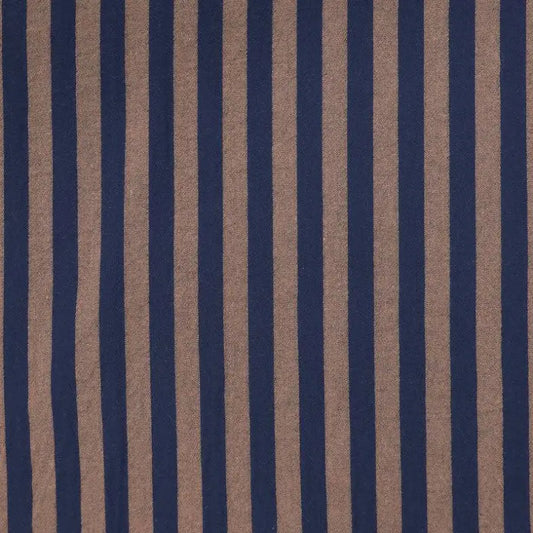 Navy and Brown Cotton Yarn Dyed Stripes