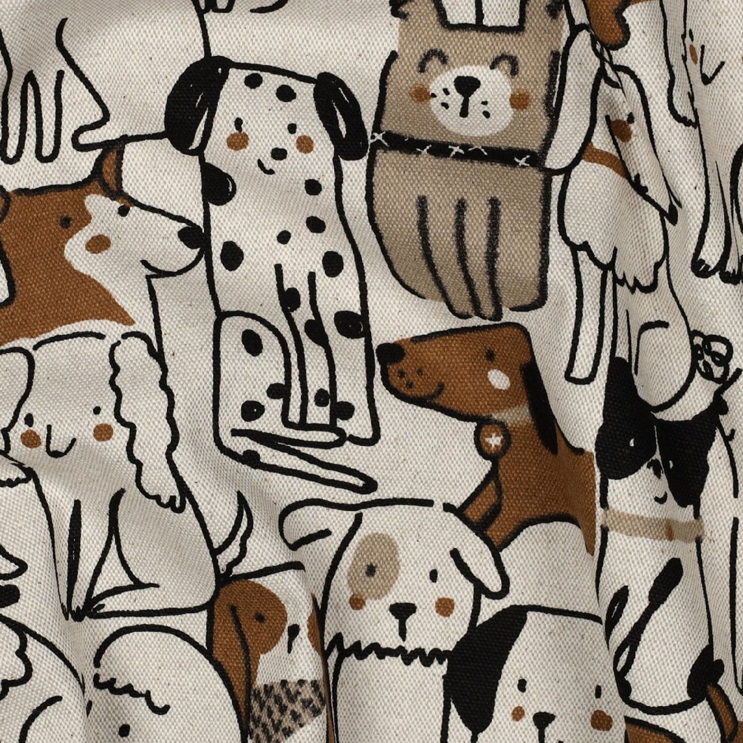 Dogs Linen Look Canvas