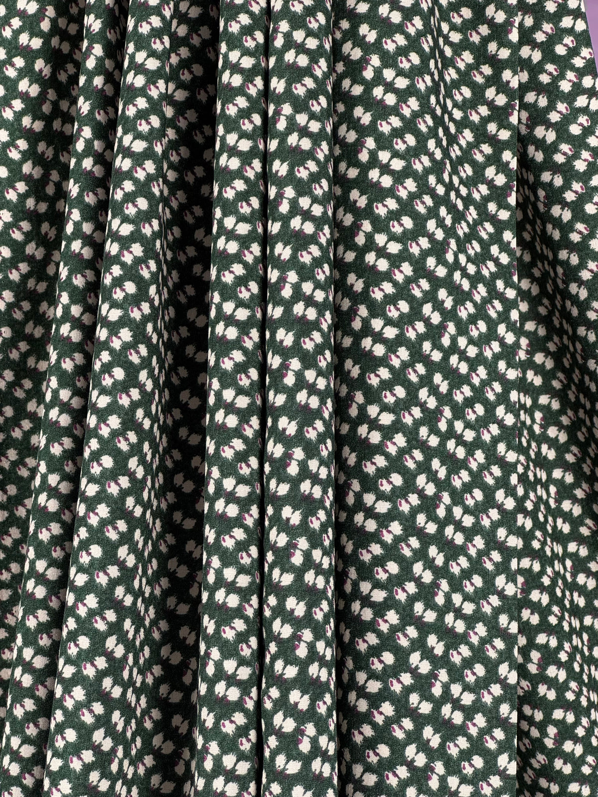 Forest Green Blossom Viscose