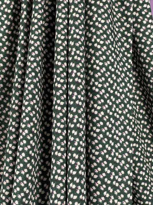 Forest Green Blossom Viscose