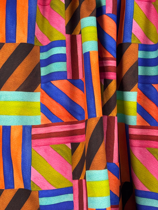 Digital Stripes Multi-colour Canvas