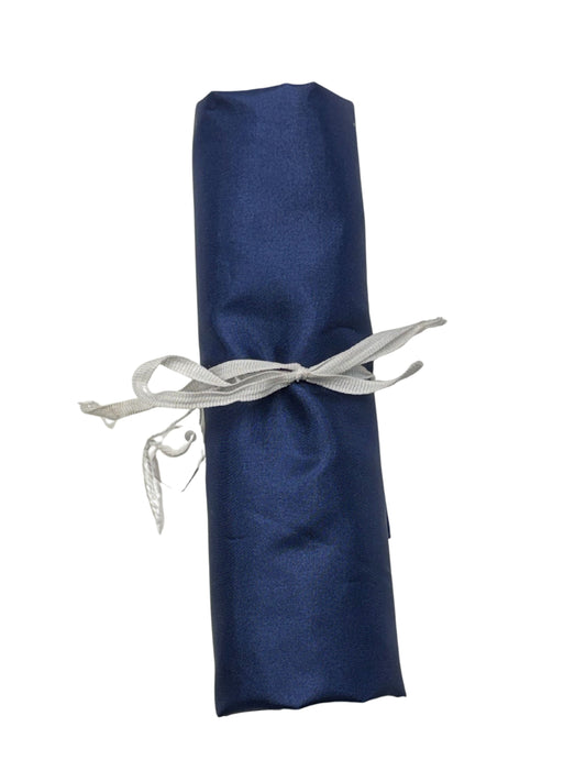 Blue Polyester Habotai Silk