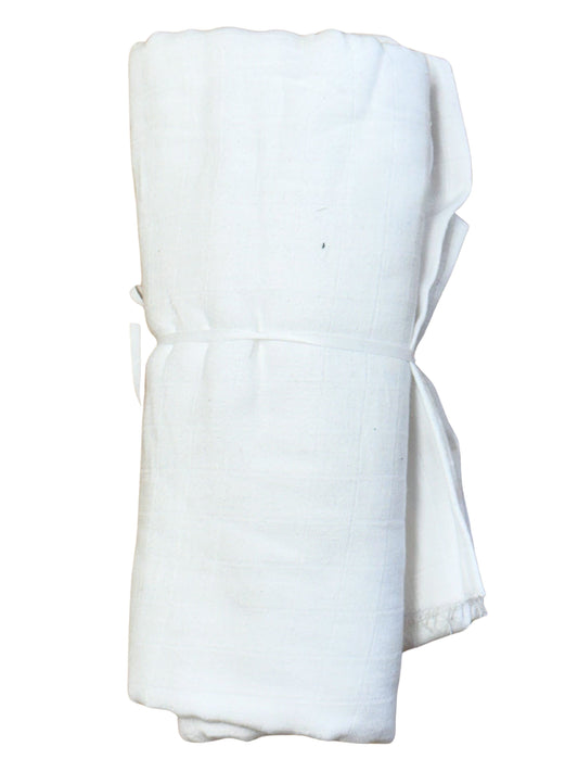 White Triple Gauze with Square Detail