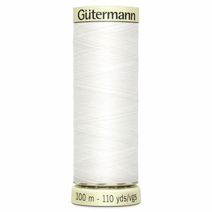 800 White Gutermann Sew-All 100m Thread