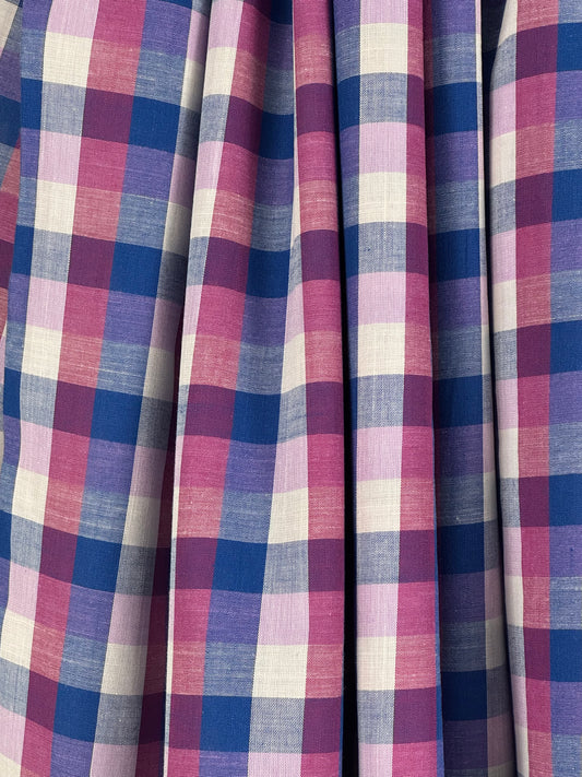 Yarn Dyed Cotton Cerise Checks