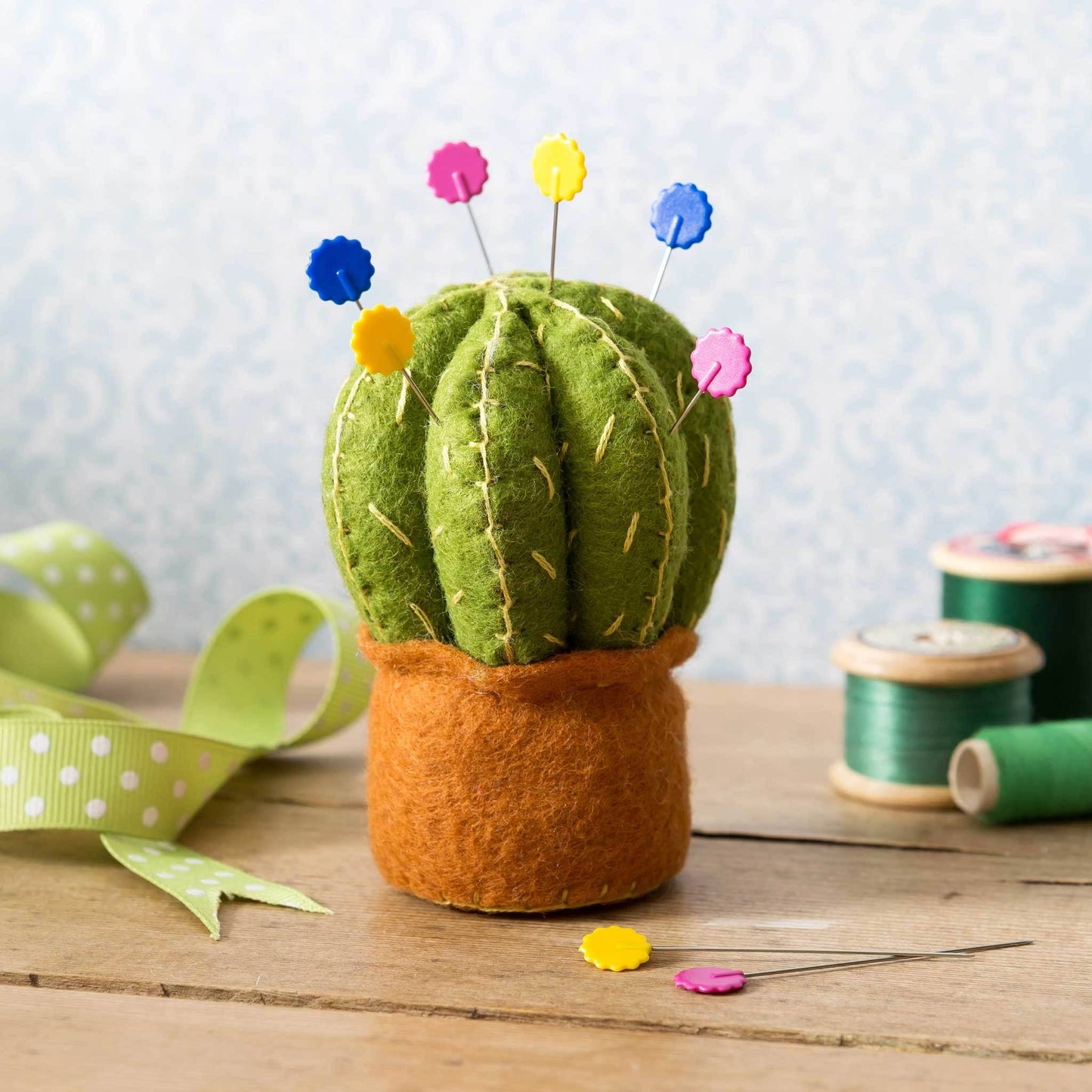 Cactus Pincushion Felt Craft Mini Kit: English