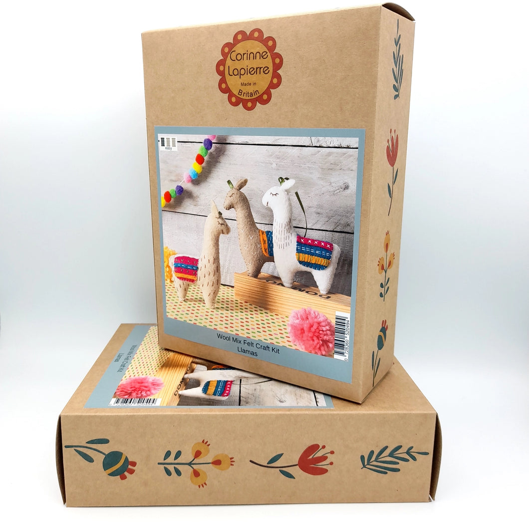 Wool mix felt craft Kit - Llamas