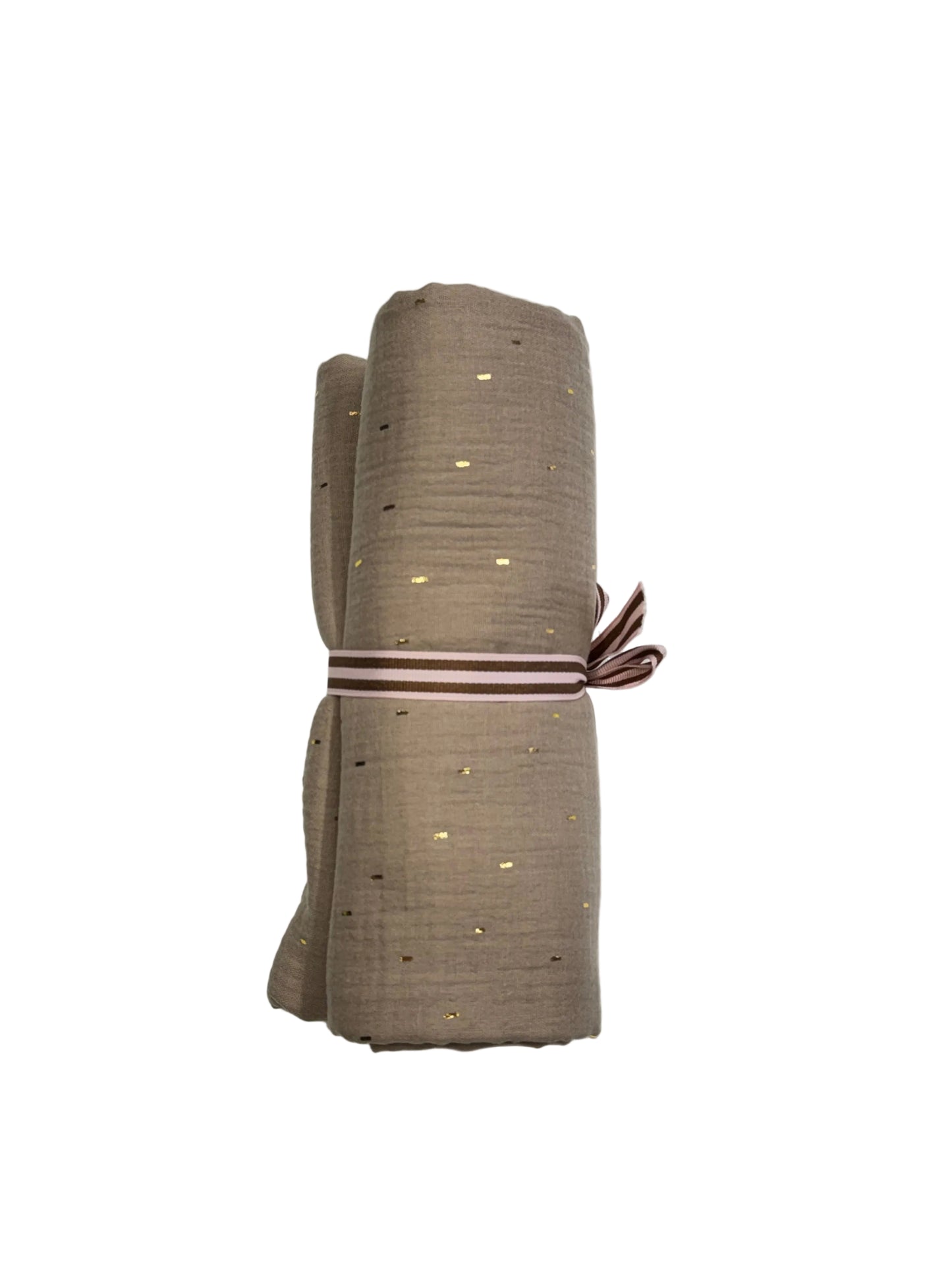 Gold foil and beige Double gauze Cotton Remnant