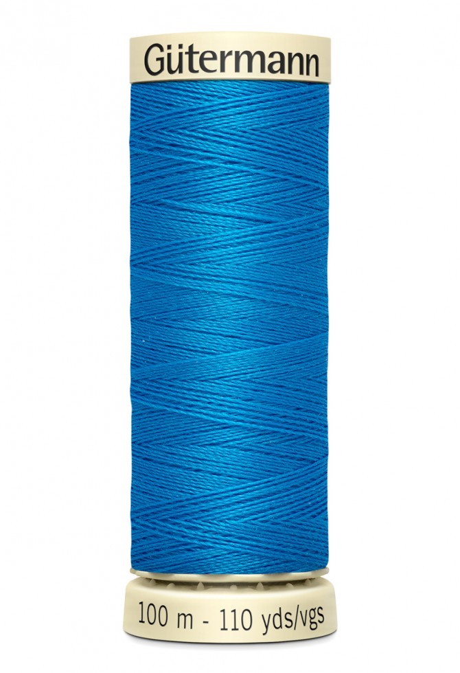 386 Bright Blue Gutermann Sew All 100m Thread
