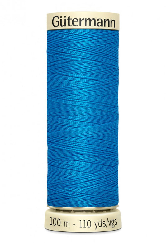 386 Bright Blue Gutermann Sew All 100m Thread