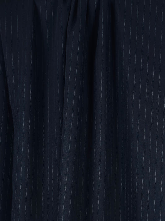 Navy Wool Pinstripe Suiting