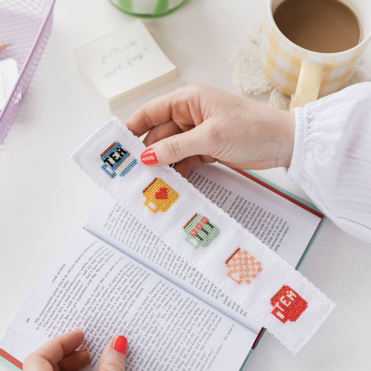 Tea/Mugs Cross Stitch Bookmark Kit