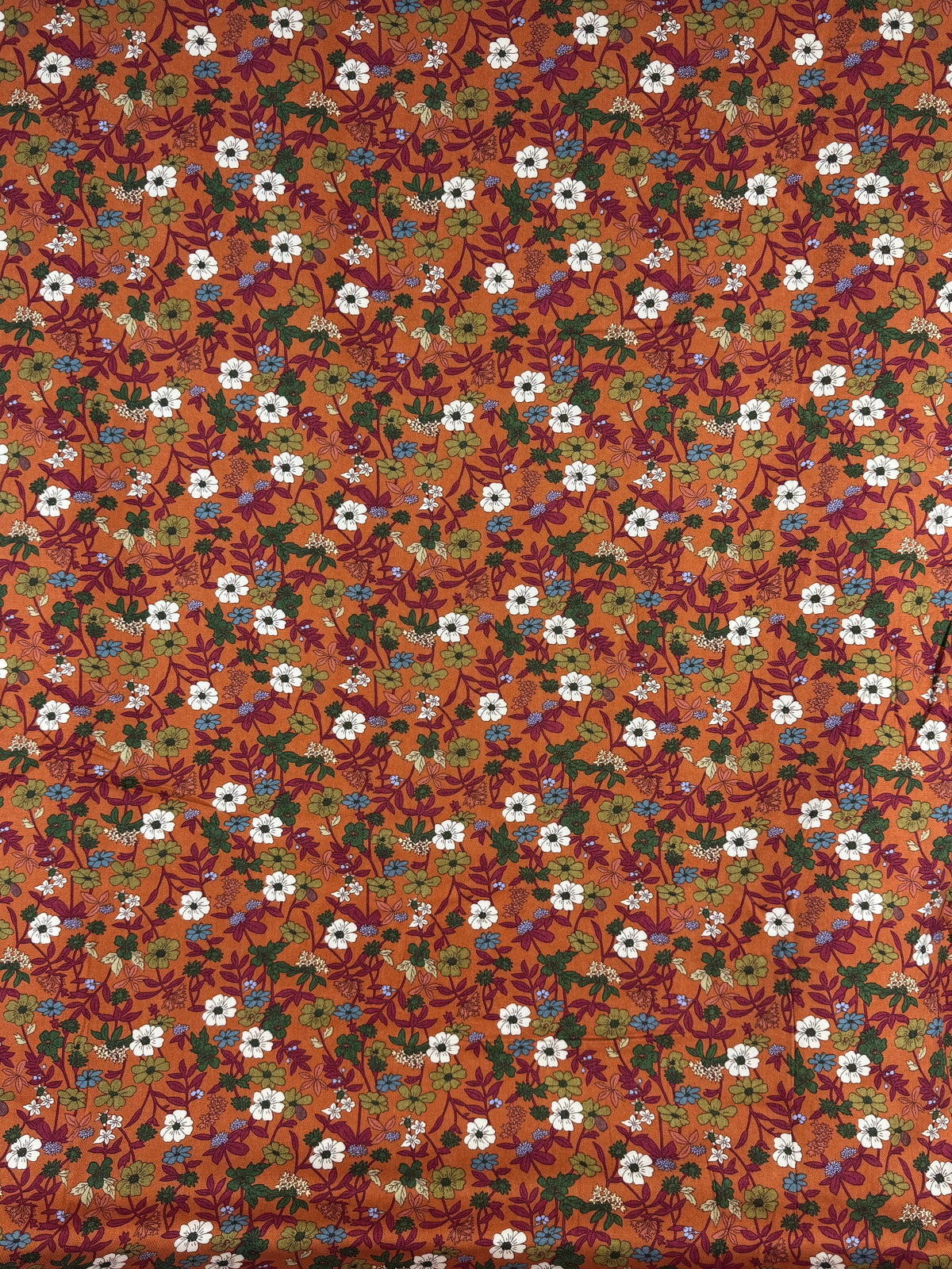 Cinnamon Floral Viscose Twill