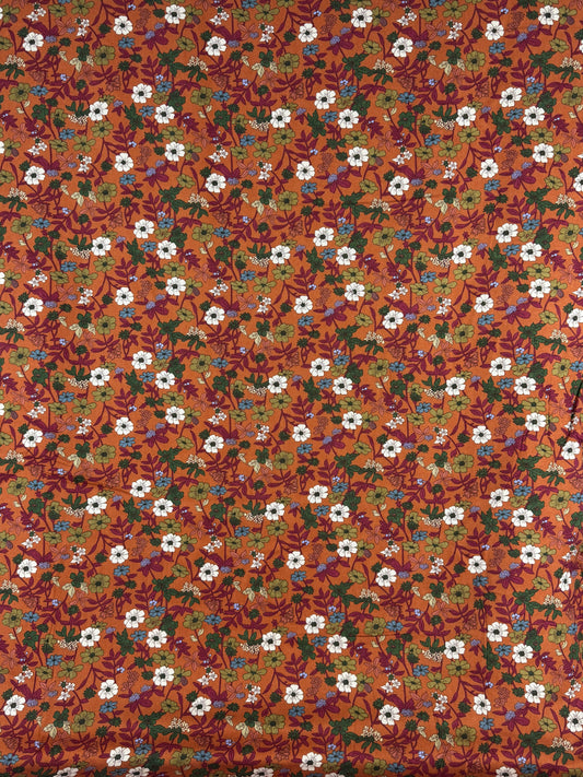 Cinnamon Floral Viscose Twill